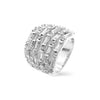 Avera Multi Row Cubic Zirconia Fashion Ring in Sterling Silver