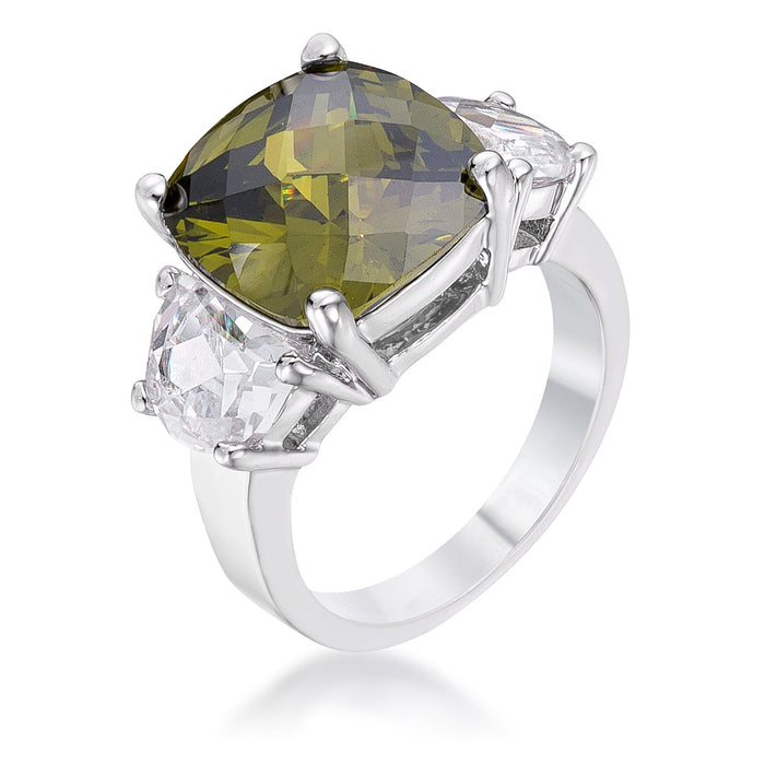 Avera Olive Triplet Ring In Polished Gold Finish by Avera Group