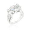 Avera Oval Triplet Cubic Zirconia Ring in Sterling Silver