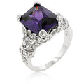 Avera Amethyst Princess Cut Statement Ring Size 5 by Avera Group