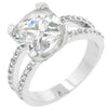 Avera Double Band Cubic Zirconia Engagement Ring in Silver