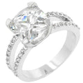 Avera Double Band Cubic Zirconia Engagement Ring in Silver by Avera Group