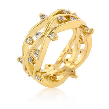 Avera Peyton 0.36ct Cubic Zirconia Wide Cable Statement Ring by Avera Group