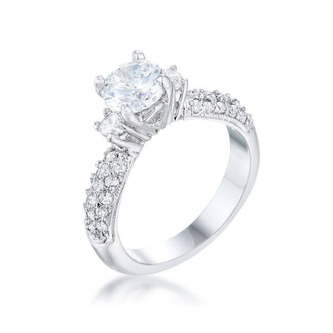 Avera Classic Pave Bridal Ring in Sterling Silver by Avera Group