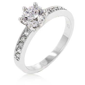 Avera Petite Engagement Ring In Sterling Silver by Avera Group
