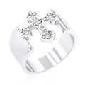 Avera Sterling Silver Cross Band Ring - Elegant Minimalist Jewelry by Avera Group
