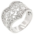 Avera Cubic Zirconia Filigree Hearts Ring in Sterling Silver by Avera Group