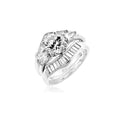 Avera Two-Piece Engagement Ring Set in Radiant Silver by Avera Group