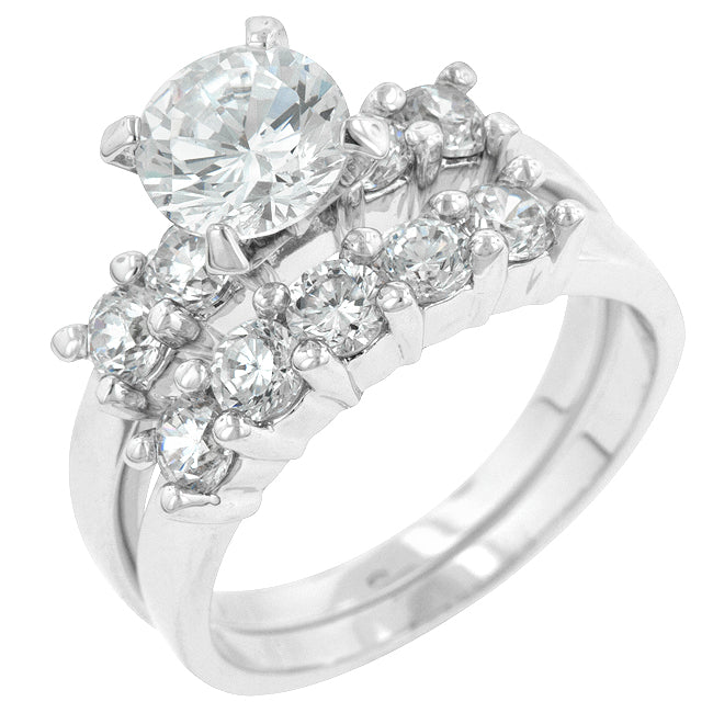 Avera Timeless Elegance Classic Wedding Set in Sterling Silver by Avera Group