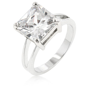 Avera Cubic Zirconia Gypsy Ring In Polished Sterling Silver by Avera Group