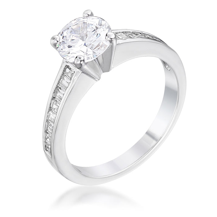 Avera Radiant Brilliance Cubic Zircon Engagement Ring 5 / Silver by Avera Group
