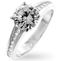Avera Radiant Brilliance Cubic Zircon Engagement Ring 5 / Silver by Avera Group