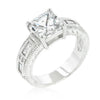 Avera Classic Princess Cut Engagement Ring With Baguette Accents