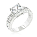 Avera Classic Princess Cut Engagement Ring With Baguette Accents by Avera Group