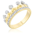 Avera Two Tone Crown Ring With Gold Accents by Avera Group