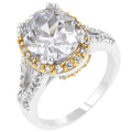 Avera Coronation Engagement Ring In 18k Gold Plated Silver by Avera Group