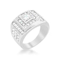 Avera Geometric Cubic Zirconia Ring in Silver Tone by Avera Group