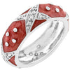 Avera Marbled Enamel Ring in Crimson Red Size 5