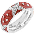 Avera Marbled Enamel Ring in Crimson Red Size 5 by Avera Group