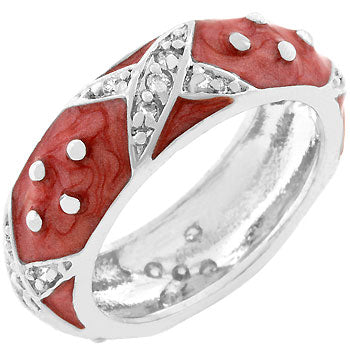 Avera Marbled Enamel Ring in Crimson Red Size 5 by Avera Group