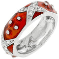 Avera Marbled Enamel Ring in Crimson Red Size 5 by Avera Group