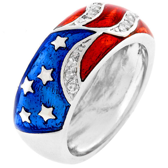 Avera Patriot Ring 5 Multi-Tone Statement Band by Avera Group