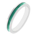 Avera Three Stone Wedding Ring Set In Radiant Silver by Avera Group