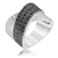 Avera Cross Pattern Cocktail Ring in Grey Statement Jewelry by Avera Group