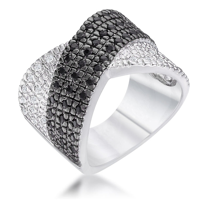 Avera Cross Pattern Cocktail Ring in Grey Statement Jewelry by Avera Group
