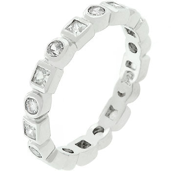 Avera Eternity Stackable Band In Polished Silver by Avera Group