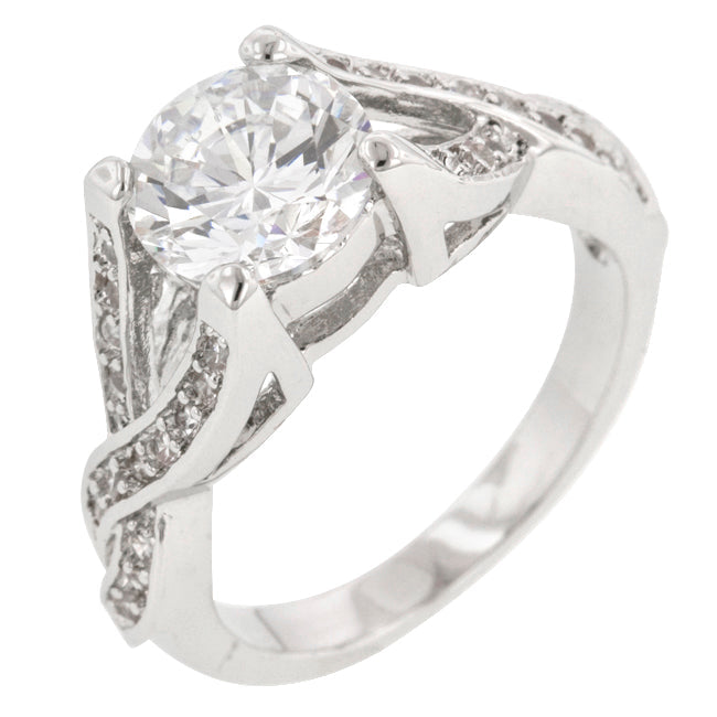 Avera Brilliant Twist Engagement Ring in Sterling Silver by Avera Group