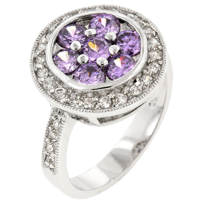 Avera Amethyst Lily Ring in Light Pastel Purple Floral Design by Avera Group