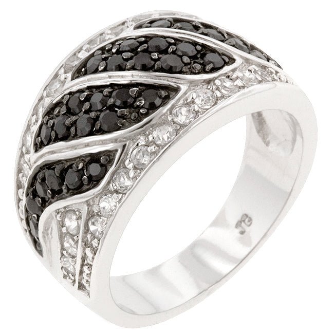 Avera Elegant Contemporary Swirl Ring In Polished Black by Avera Group