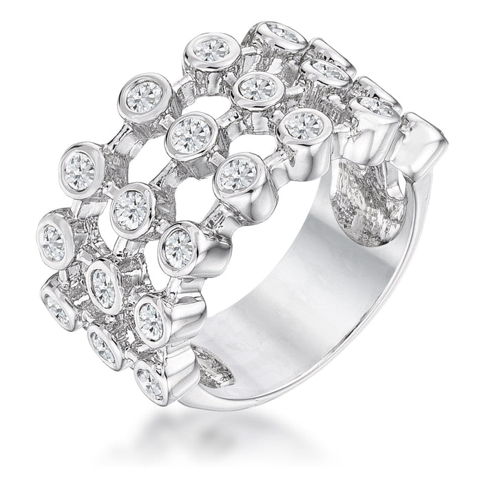 Avera Tie Contemporary Ring In Polished Sterling Silver by Avera Group