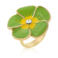 Avera Bezel Set Round Cut Bridal Ring Set in Gold Tone by Avera Group