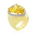 Avera Large Flower Cubic Zirconia Cocktail Ring in 14k Hamilton Gold by Avera Group