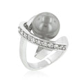 Avera Knotted Simulated Pearl Ring In Polished Silver Tone by Avera Group