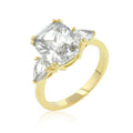 Avera Radiant Cut Engagement Triplet Ring in Gold by Avera Group