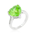 Avera Apple Heart Ring With Green Cubic Zirconia by Avera Group