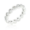 Avera Linked Bezel Eternity Band in Polished Silver
