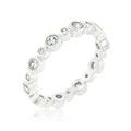 Avera Alternating Bezel Linked Cubic Zirconia Eternity Band in Silver by Avera Group
