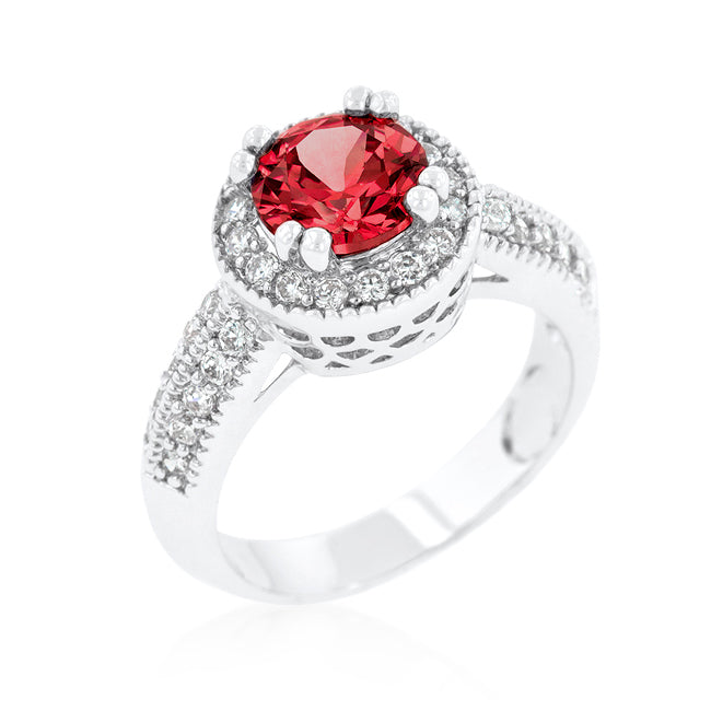 Avera Crystal Floral Filigree Band Ring In Silver Tone by Avera Group