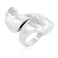 Avera Finish Abstract Statement Ring In Polished Silver by Avera Group