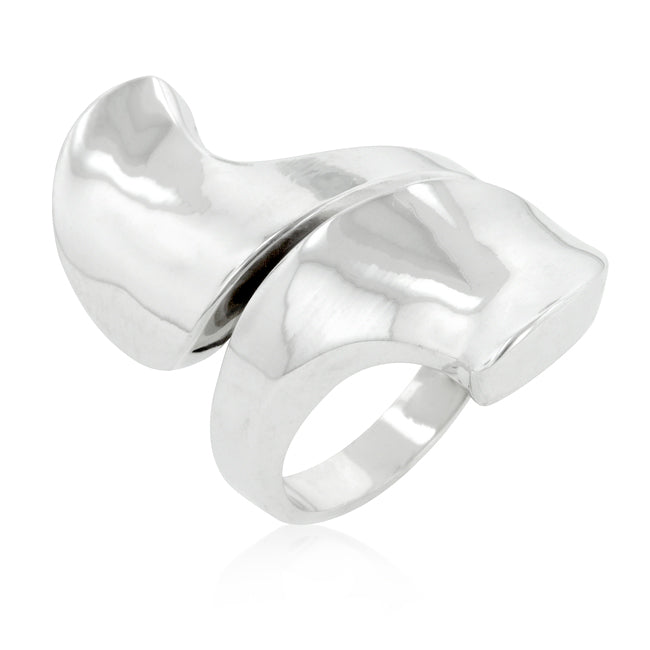 Avera Finish Abstract Statement Ring In Polished Silver by Avera Group