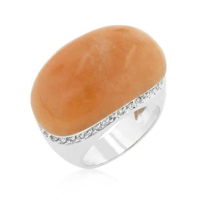 Avera Carnelian Simulated Cocktail Ring in Vibrant Orange by Avera Group