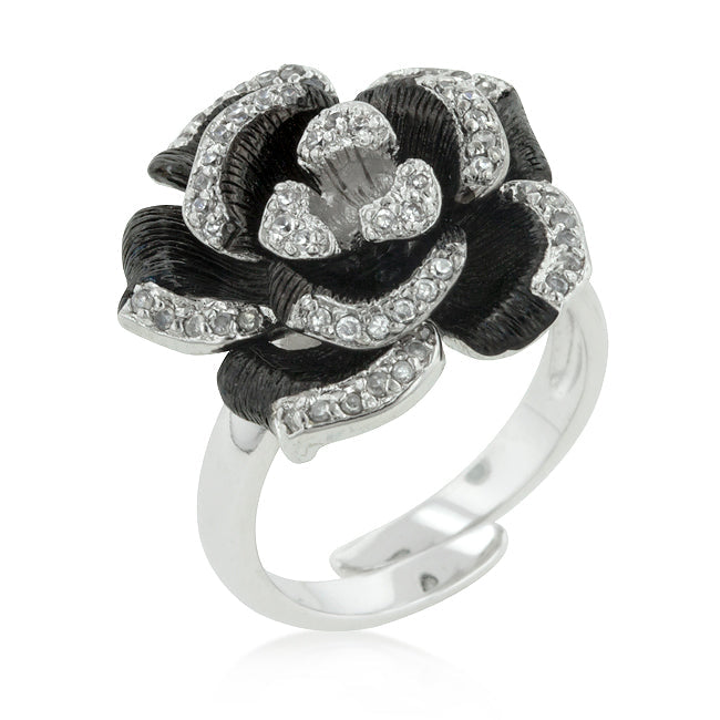 Avera Two-Tone Finish Floral Ring With Textured Petals by Avera Group