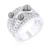 Avera Ribbon Shoelace Fashion Ring in Silver Tone