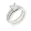 Avera Bridal Triple Ring Set In Polished Sterling Silver