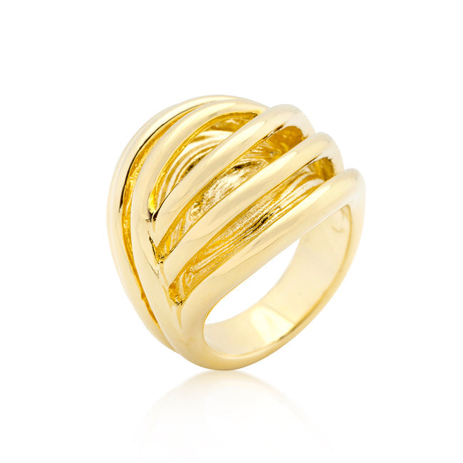 Avera Onyx Block Cocktail Ring in 14k Hamilton Gold by Avera Group