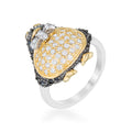 Avera Jet Cubic Zirconia Penguin Ring in Multi-Tone Finish by Avera Group